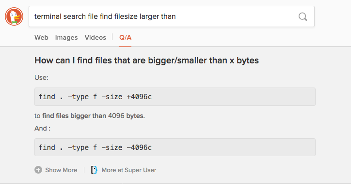find filer större än